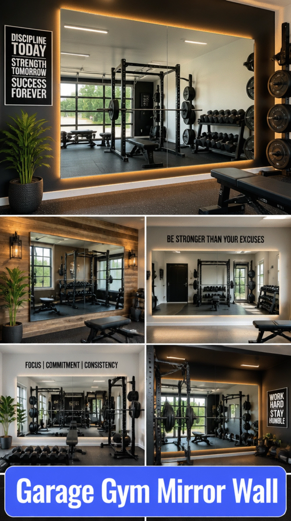 Garage Gym Mirror Wall That Makes the Space Feel Bigger and More Motivating