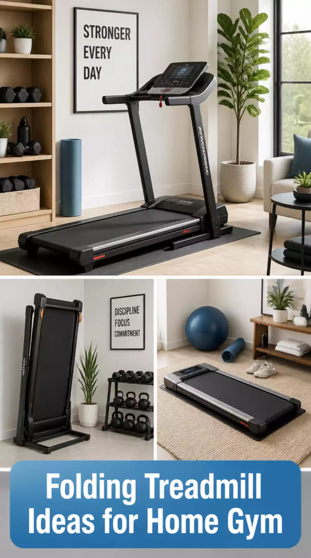 Home Gym Folding Treadmill That Disappears Against the Wall Between Runs