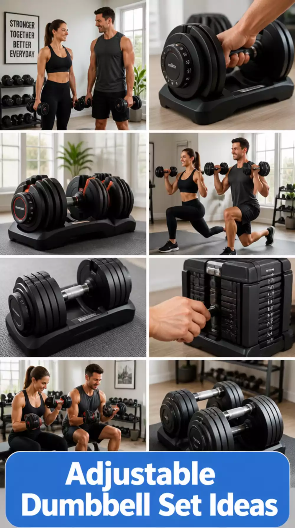 Home Gym Adjustable Dumbbell Set That Works for Two Different Strength Levels