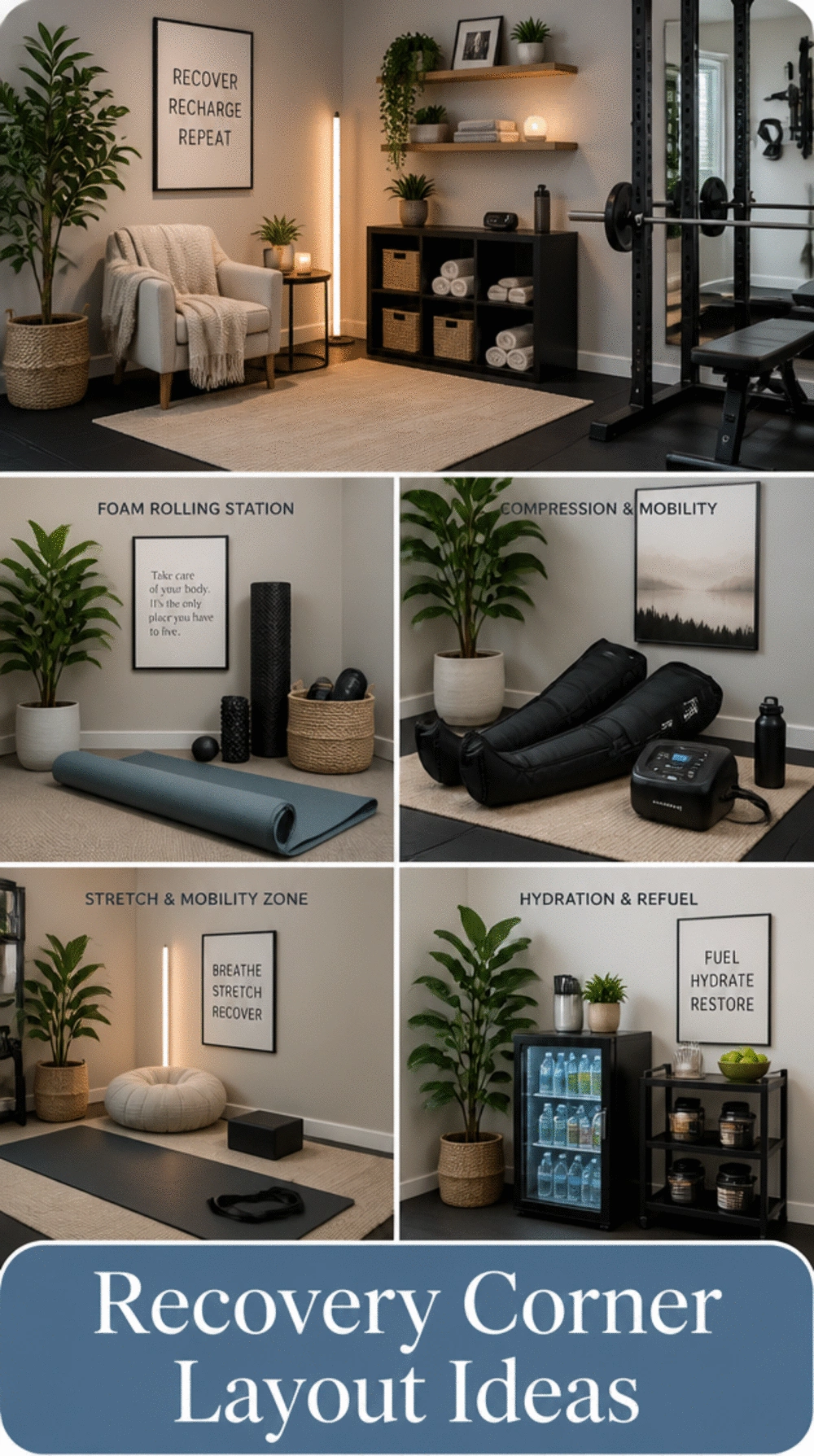 The Home Gym Recovery Corner Layout That Separates Rest from Training Visually