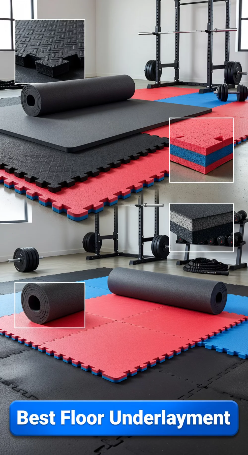 Home Gym Floor Underlayment Mat That Reduces Vibration Through the Subfloor