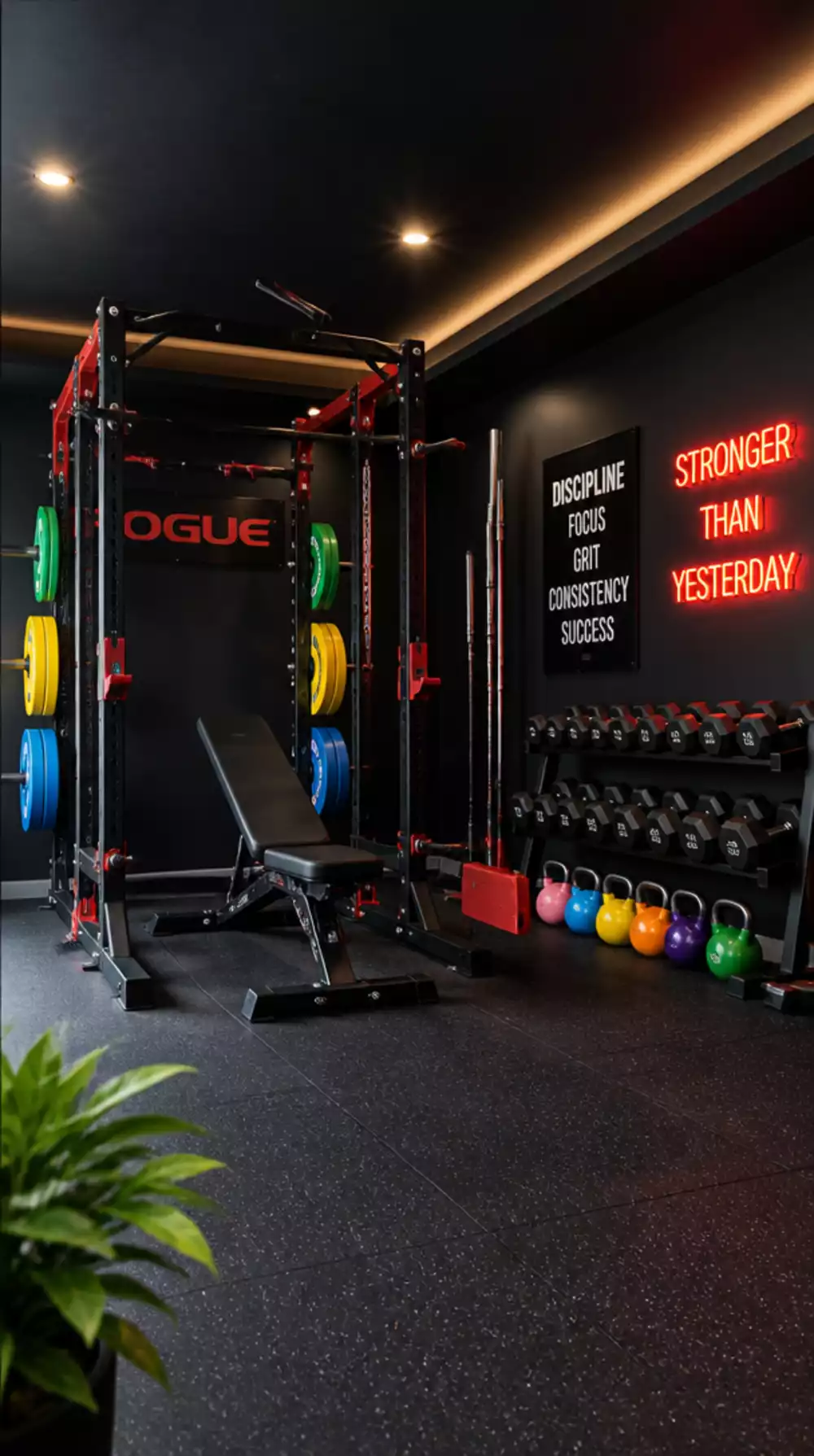 Home Gym Black Matte Wall Paint for a Bold High-Contrast Studio Look