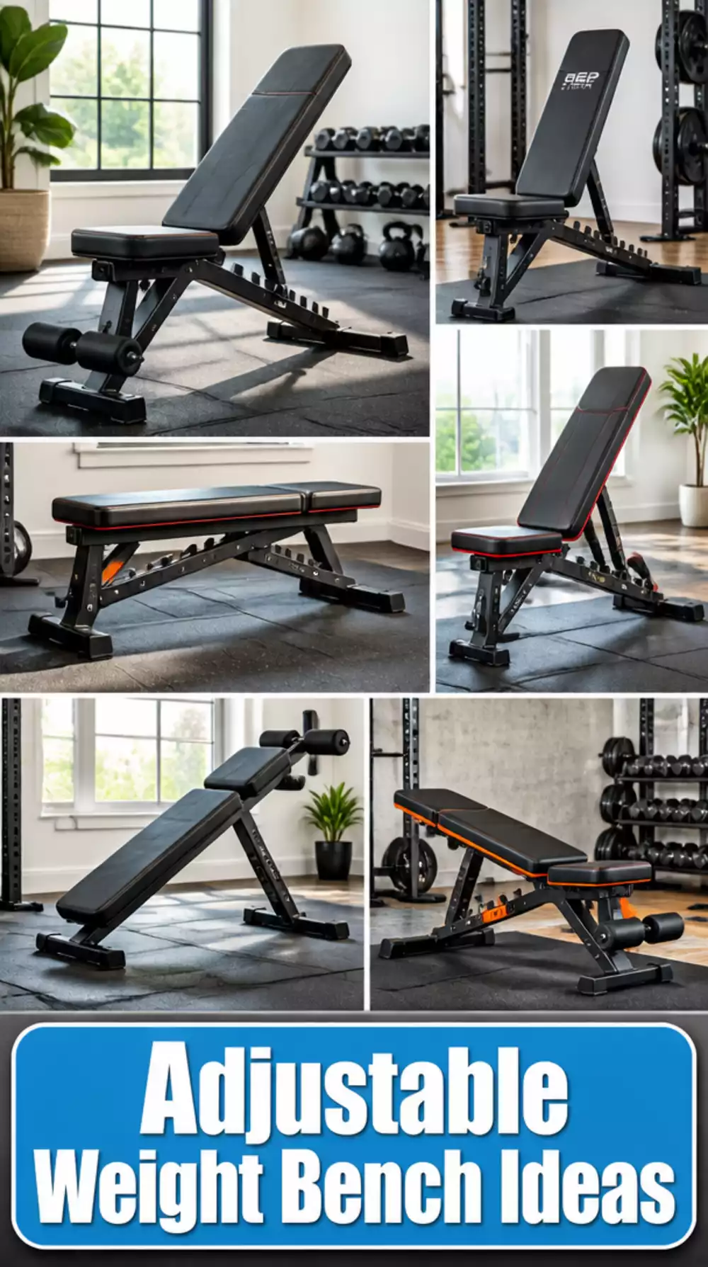 Home Gym Adjustable Weight Bench That Inclines, Declines, and Folds Flat