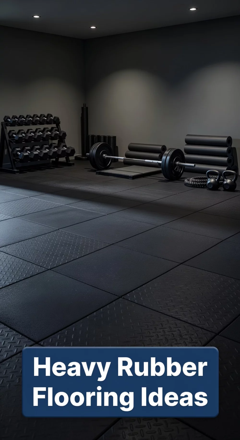 Home Gym Heavy Rubber Floor in a Dark Tone That Handles Every Type of Training