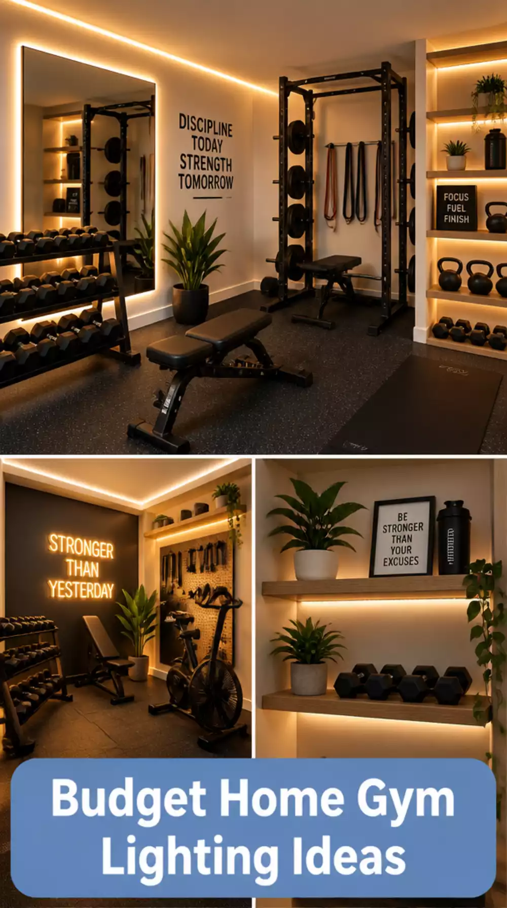 The Budget Home Gym Lighting Trick That Uses LED Strips to Look High-End