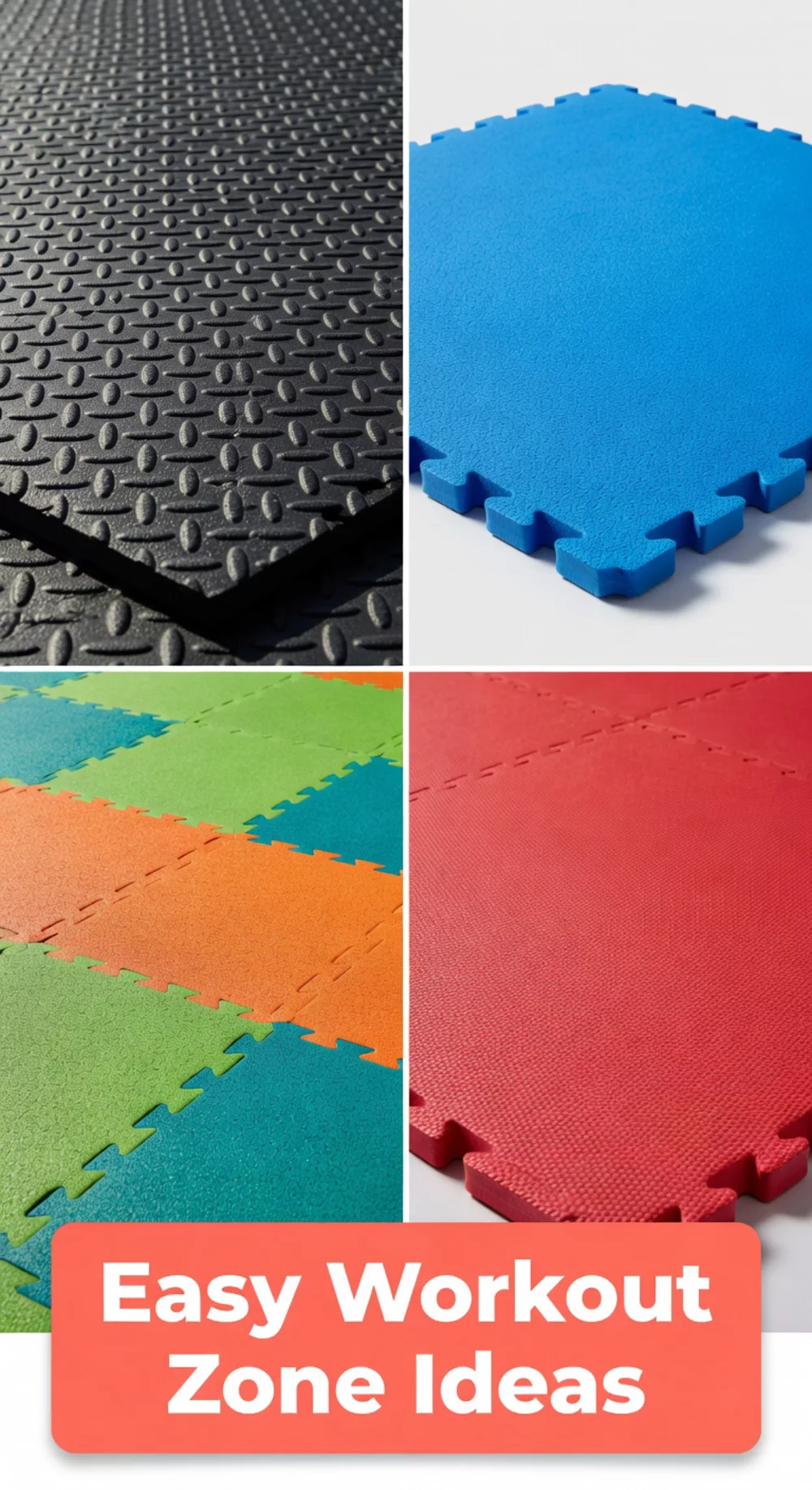 Home Gym Interlocking Rubber Mat That Creates a Defined Workout Zone