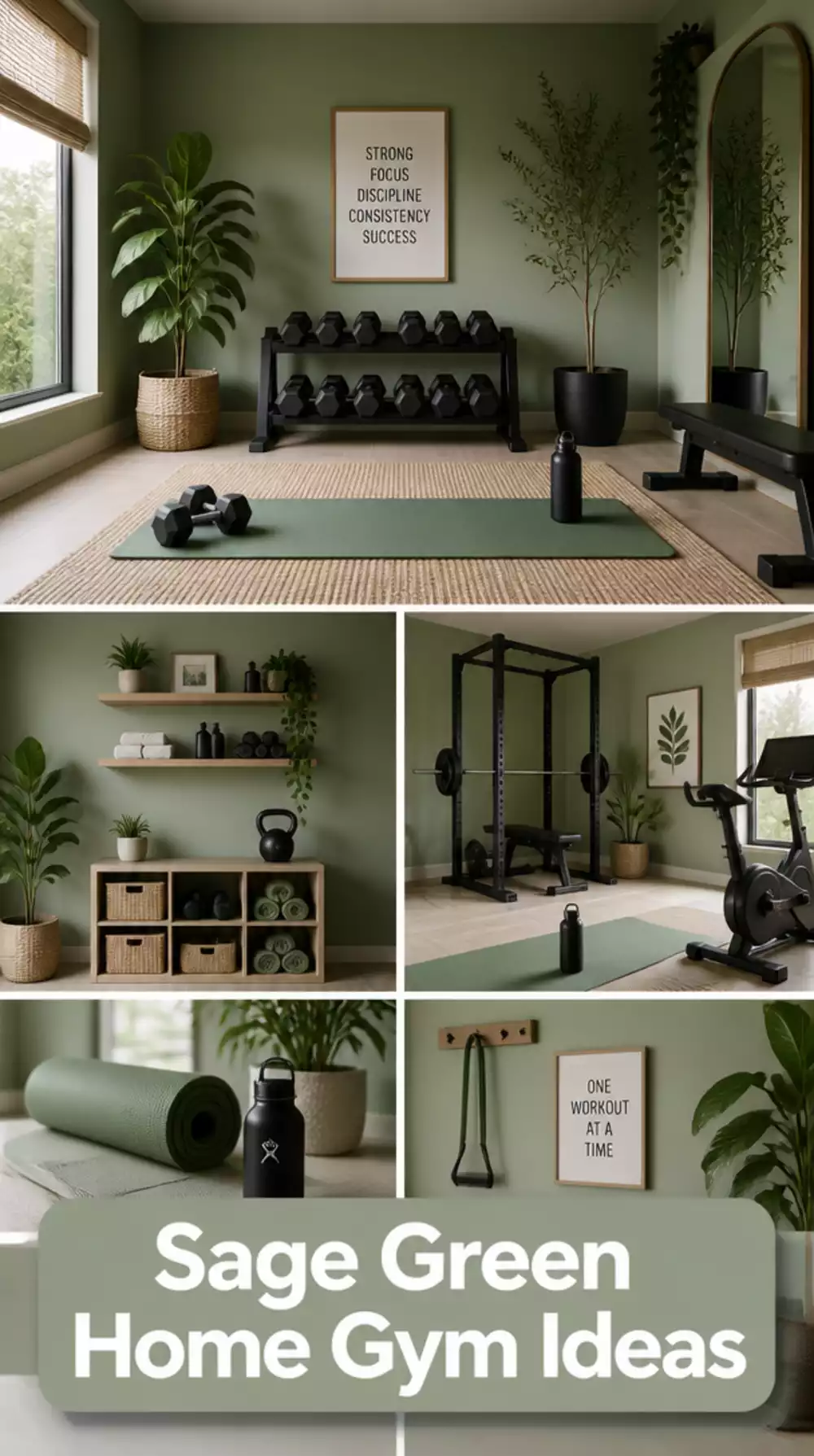 Home Gym Sage Green Wall Paint for a Calm Earthy Workout Atmosphere