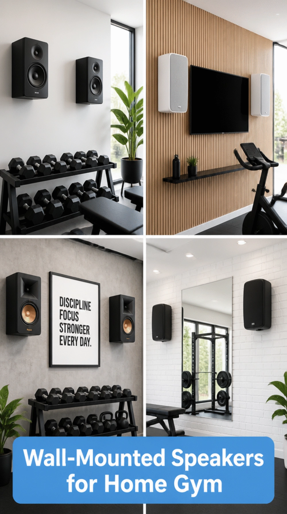 Home Gym Wall-Mounted Stereo Speaker Pair That Fills the Room with Clean Sound
