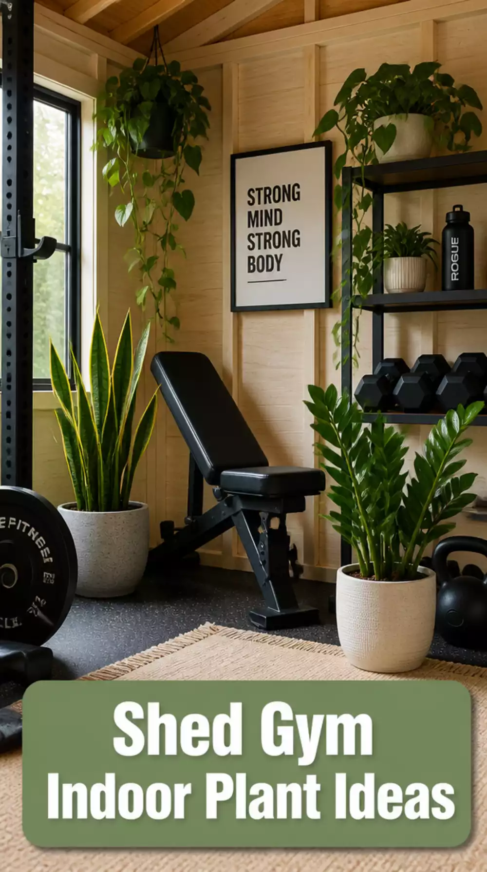 Shed Gym Indoor Plant That Softens the Hard Lines of a Converted Outbuilding