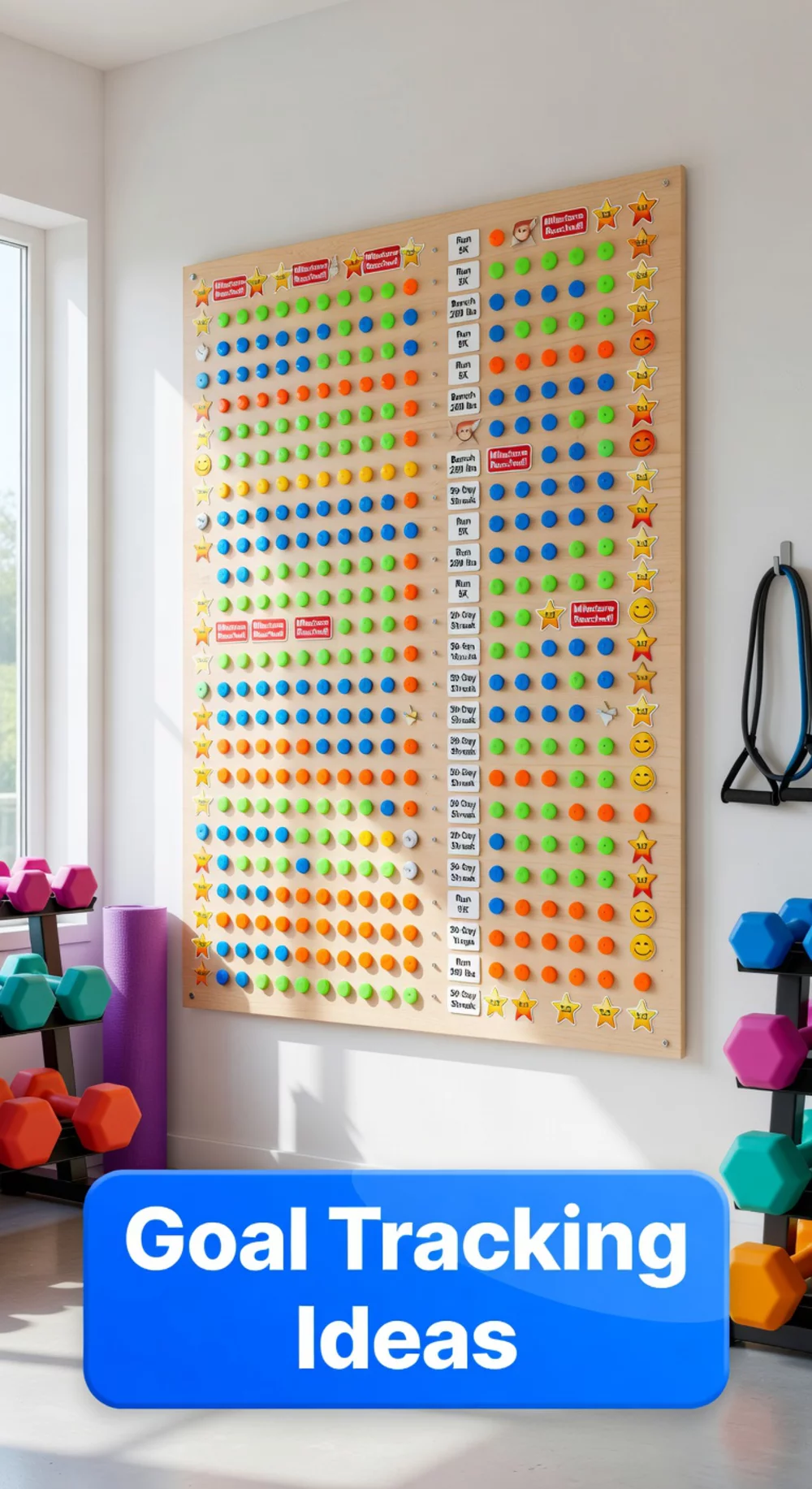 Home Gym Wall-Mounted Progress Tracker That Keeps Weight Loss Goals Visible Daily