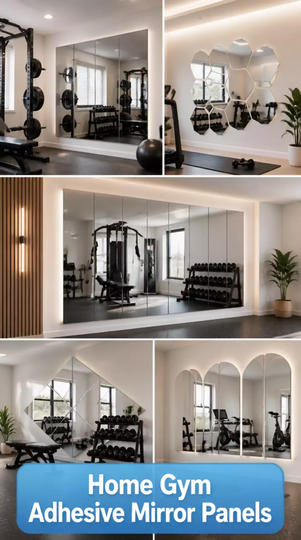 Home Gym Adhesive Mirror Panels That Mount Without Drilling and Remove Cleanly