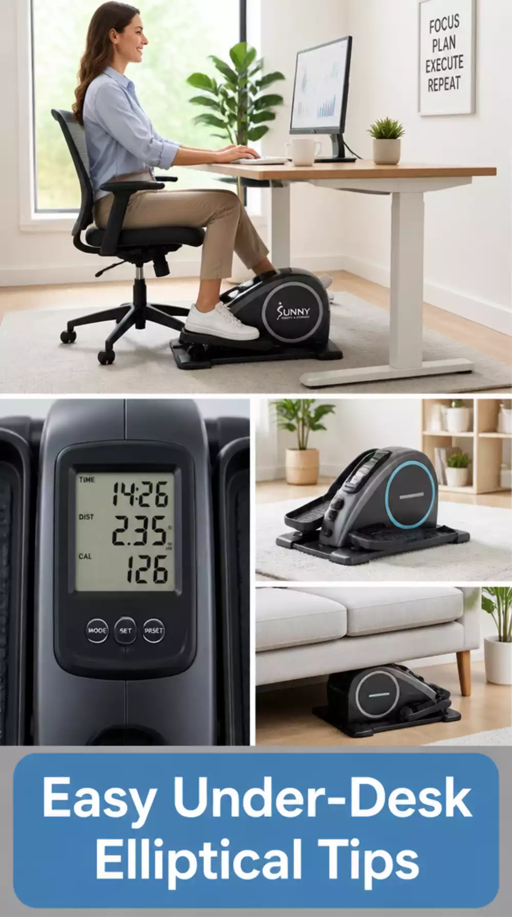 Home Gym Under-Desk Elliptical That Adds Low-Impact Cardio Without a Dedicated Zone
