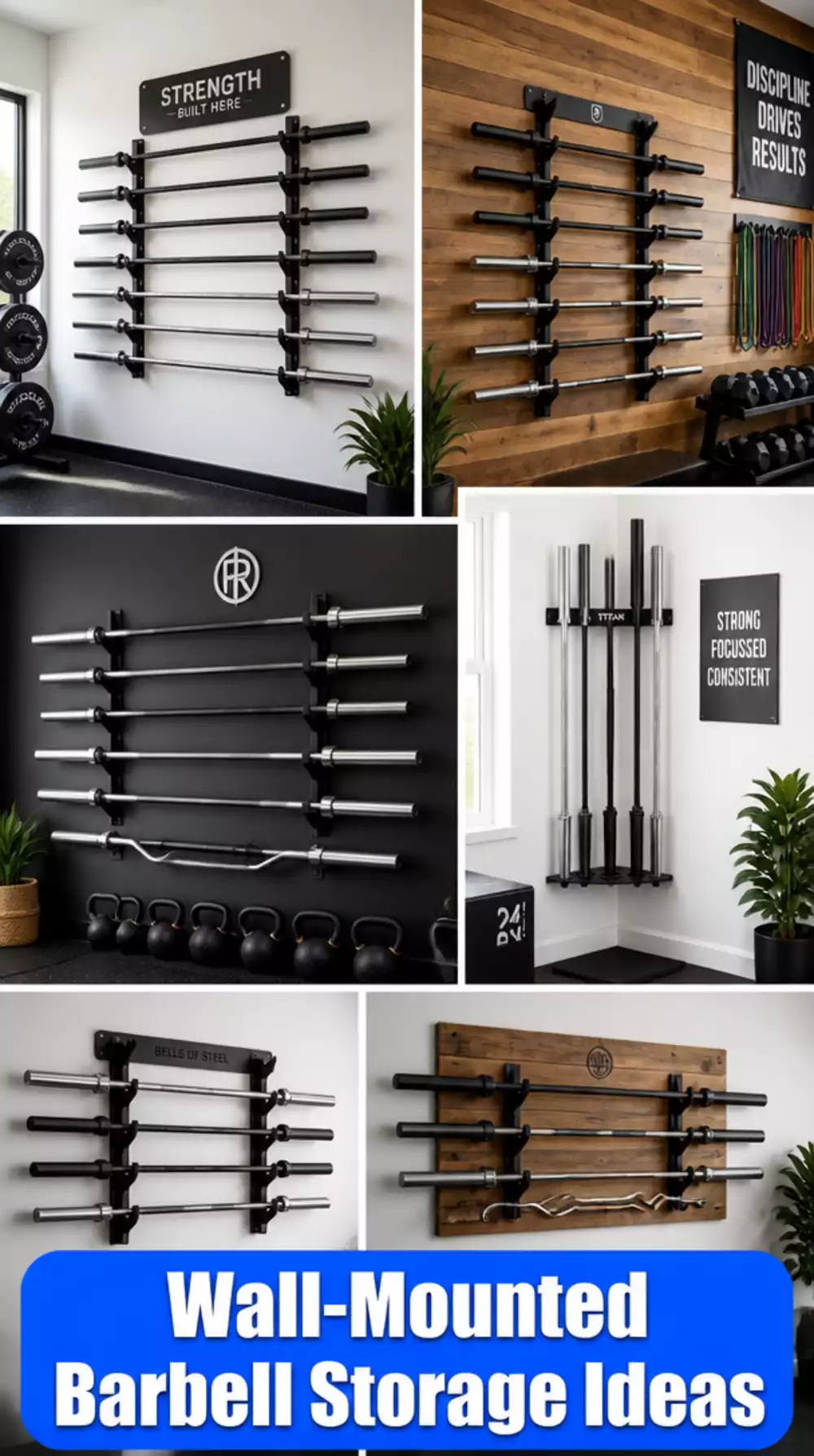 Home Gym Wall-Mounted Barbell Storage That Gets Bars Off the Floor