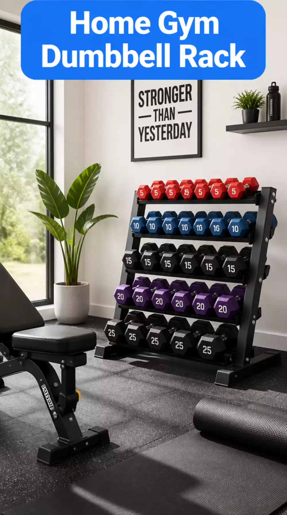 Home Gym Dumbbell Rack That Keeps Weights Off the Floor