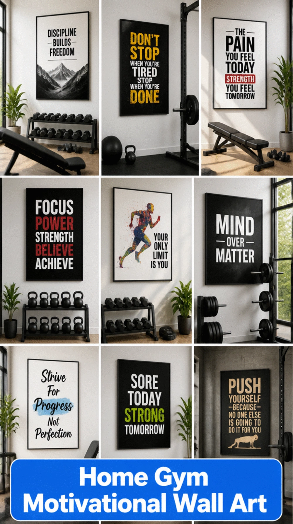 Home Gym Motivational Wall Art Print That Sets the Right Workout Mindset