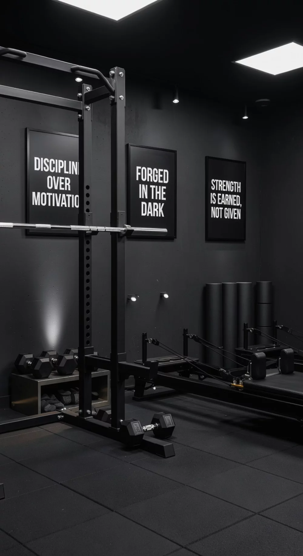 Why a Dark Monochrome Home Gym Palette Is the Most Motivating Setup for Heavy Training