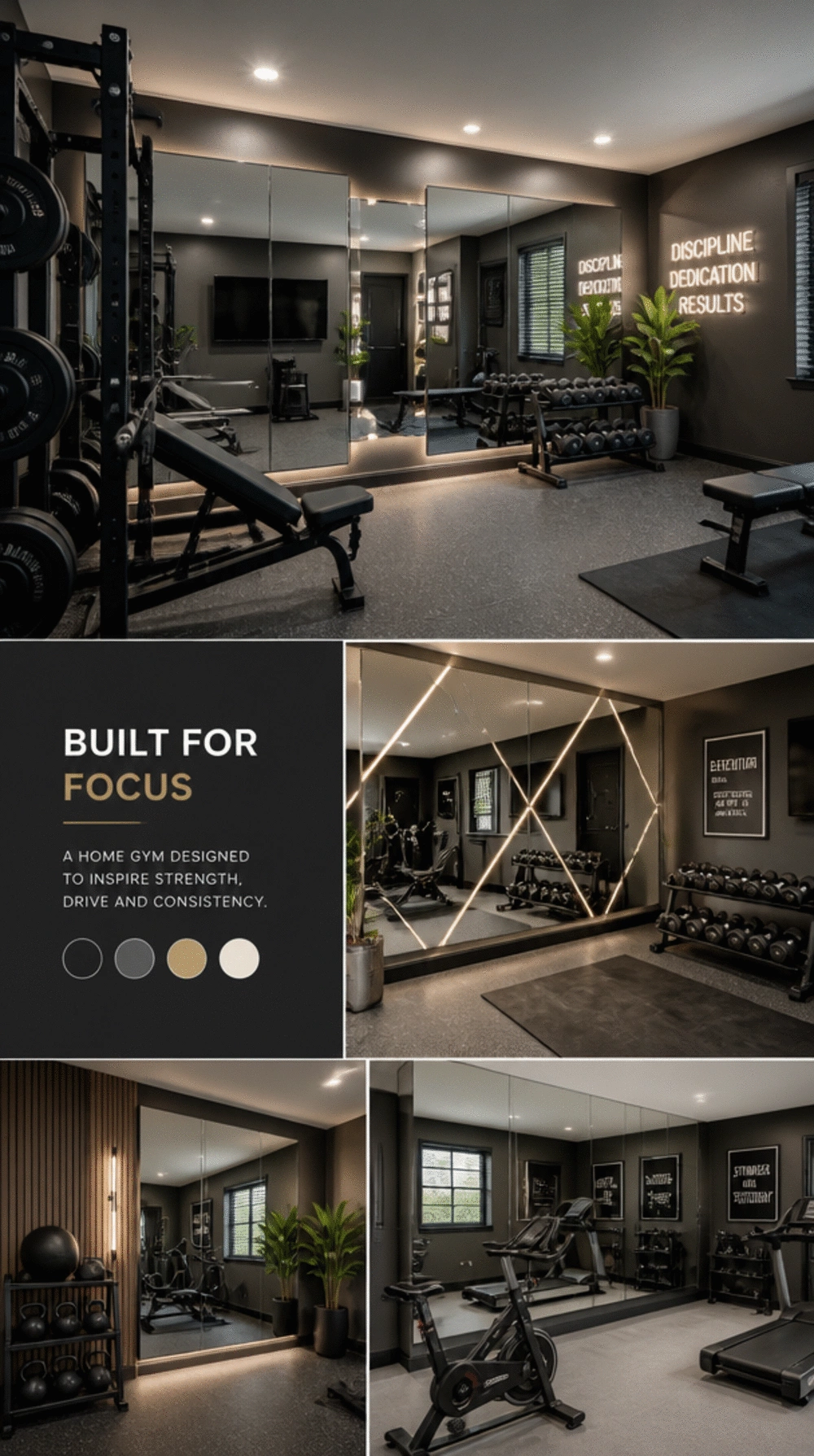 Home Gym Spare Room Mirror Wall That Makes a Small Room Feel Like a Studio